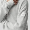 Sudadera con capucha y cremallera completa de lana y cachemira New Class - Blanco jaspeado