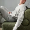Sudadera con capucha y cremallera completa de lana y cachemira New Class - Gris perla jaspeado