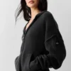 Sudadera con capucha y cremallera completa de lana y cachemira «New Class» - Negro