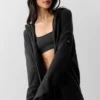 Sudadera con capucha y cremallera completa de lana y cachemira «New Class» - Negro