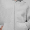 Sudadera con capucha y cremallera completa Renown de tejido grueso - Gris jaspeado deportivo
