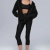 Sudadera con capucha y cremallera completa Renown de tejido grueso - Negro