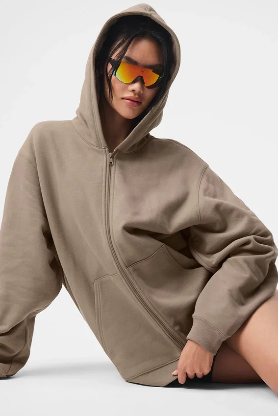 Sudadera con capucha y cremallera completa Renown - Gravel