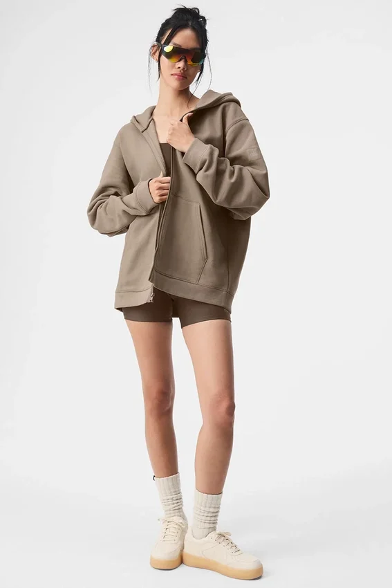 Sudadera con capucha y cremallera completa Renown - Gravel