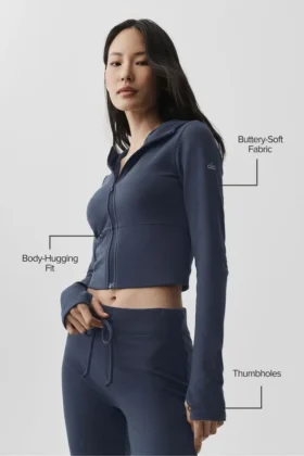 Sudadera con capucha y cremallera completa Sway – Azul marino