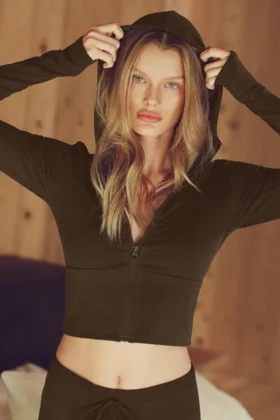 Sudadera con capucha y cremallera completa Sway - Espresso