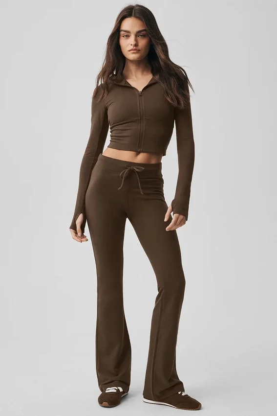 Sudadera con capucha y cremallera completa Sway - Espresso