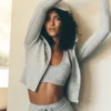 Sudadera con capucha y cremallera completa Sway - Gris jaspeado deportivo
