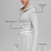 Sudadera con capucha y cremallera completa Sway - Gris jaspeado deportivo