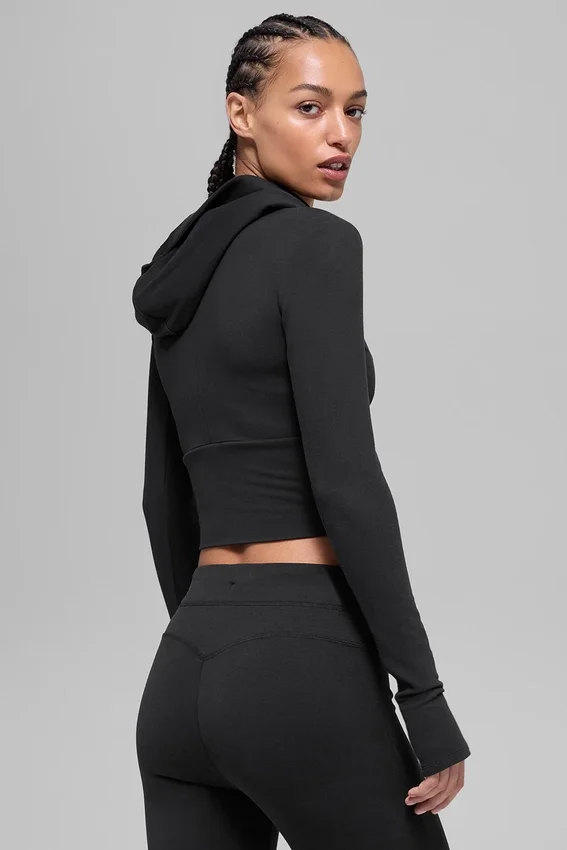 Sudadera con capucha y cremallera completa Sway - Negro