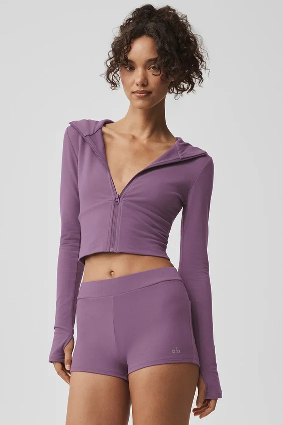 Sudadera con capucha y cremallera completa Sway - Plum Kiss