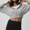 Sudadera con capucha y cremallera Sweet Escape - Gris jaspeado deportivo