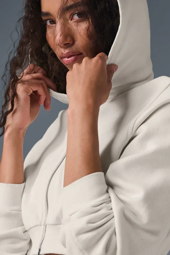 Sudadera con capucha y cremallera Sweet Escape - Marfil