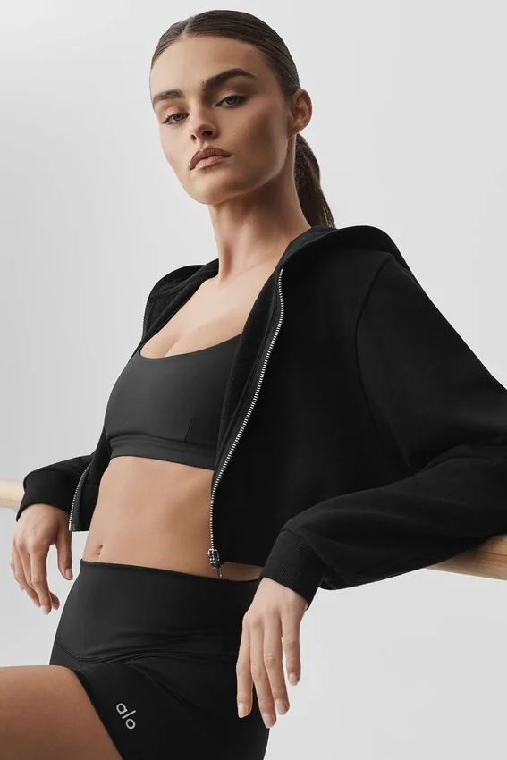 Sudadera con capucha y cremallera Sweet Escape - Negro