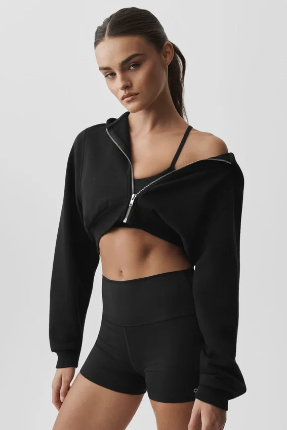 Sudadera con capucha y cremallera Sweet Escape - Negro