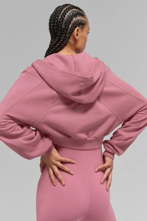 Sudadera con capucha y cremallera Sweet Escape - Rosa silvestre