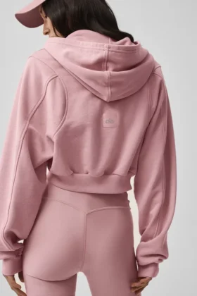 Sudadera con capucha y cremallera Sweet Escape – Rosa vintage