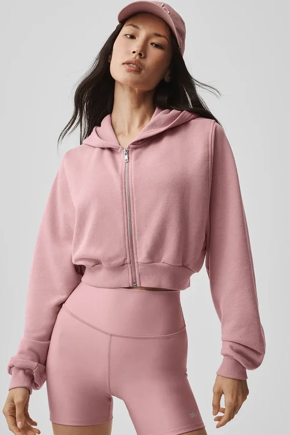 Sudadera con capucha y cremallera Sweet Escape - Rosa vintage