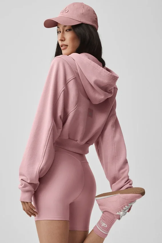 Sudadera con capucha y cremallera Sweet Escape - Rosa vintage