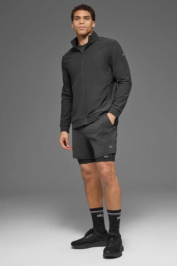 Sudadera Conquer Max con cuello alto y cremallera completa - Antracita