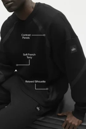 Sudadera Field de cuello redondo – Negro