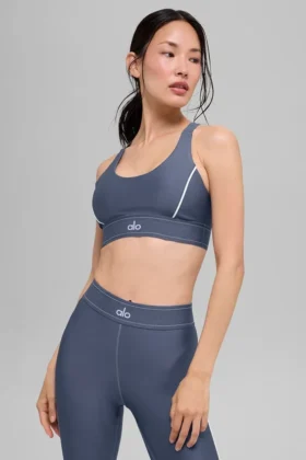 Sujetador «Airlift Suit up» – Azul piedra/Blanco