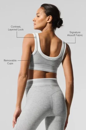 Sujetador Alosoft Better Together – Gris jaspeado deportivo/Blanco