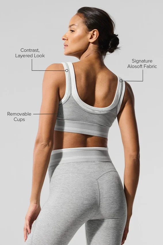 Sujetador Alosoft Better Together - Gris jaspeado deportivo/Blanco