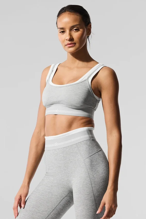 Sujetador Alosoft Better Together - Gris jaspeado deportivo/Blanco
