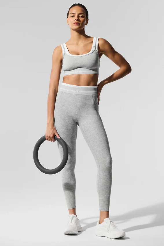 Sujetador Alosoft Better Together - Gris jaspeado deportivo/Blanco