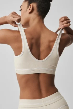 Sujetador Alosoft Heart Throb – Gris avena jaspeado/Blanco