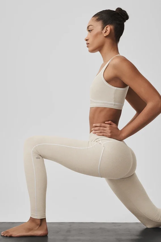 Sujetador Alosoft Heart Throb - Gris avena jaspeado/Blanco