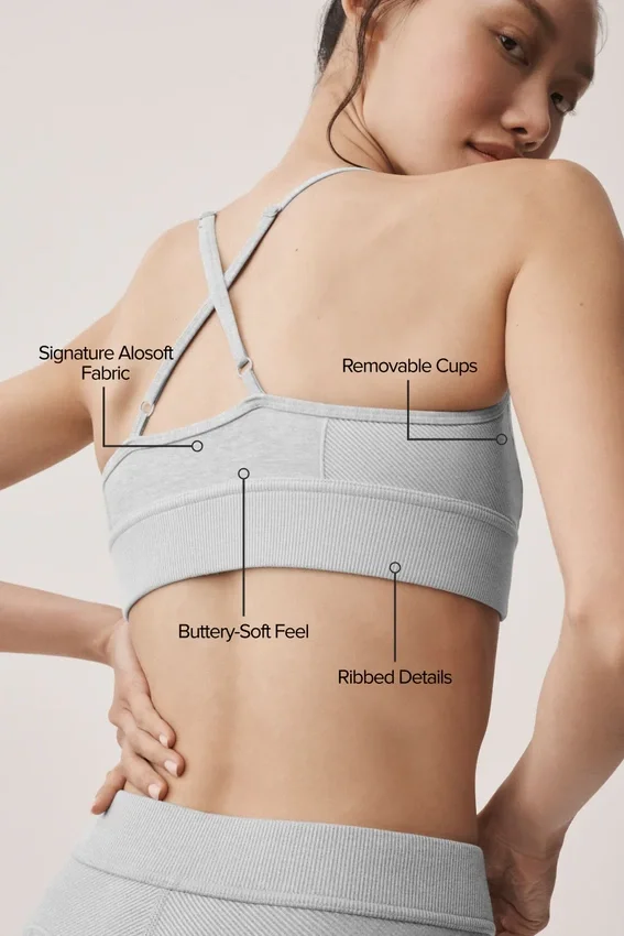 Sujetador Alosoft Relay - Gris jaspeado deportivo/Blanco