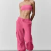 Pantalones cargo Megastar de talle bajo - Rosa Paraíso