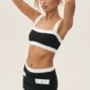Sujetador Capri Dream de algodón y cachemira - Negro/Blanco