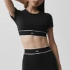 Sujetador de manga corta Alo Softsculpt Amp It up - Negro