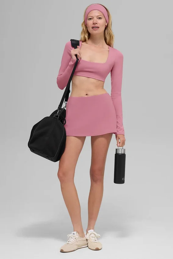 Sujetador de manga larga Alo Softsculpt Precision - Rosa silvestre