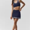 Falda de punto estilo jersé Tennis Club - Azul marino/Marfil