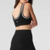 Sujetador de punto estilo jerséu de club de tenis - Negro/Marfil
