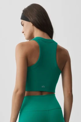 Sujetador Delight de modal sin costuras, con cuello alto y textura acanalada – Emerald Isle