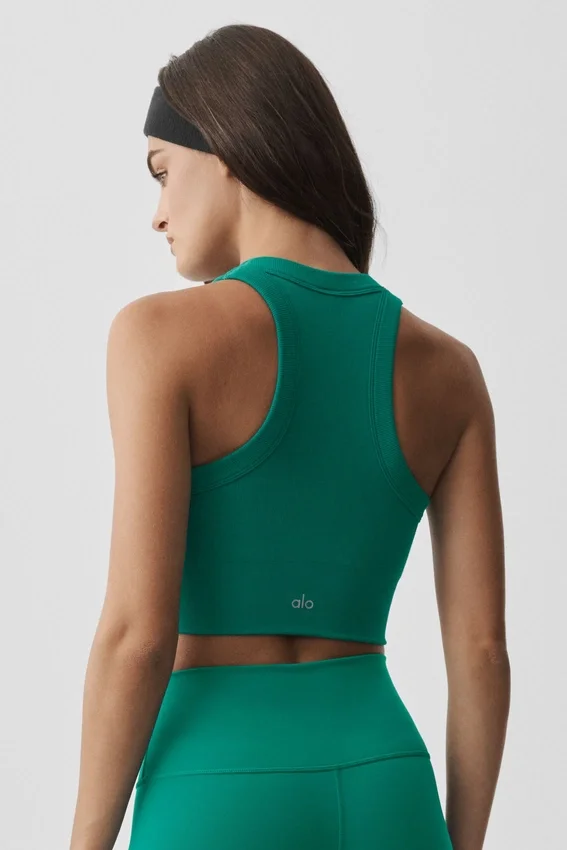 Sujetador Delight de modal sin costuras, con cuello alto y textura acanalada - Emerald Isle