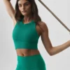 Sujetador Delight de modal sin costuras, con cuello alto y textura acanalada - Emerald Isle