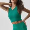 Sujetador Delight de modal sin costuras, con cuello alto y textura acanalada - Emerald Isle