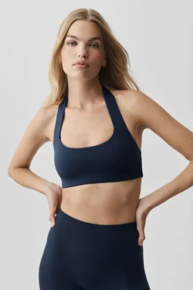 Sujetador halter Alo Softsculpt Feel the Heat - Azul marino