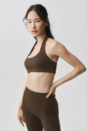 Sujetador halter Alo Softsculpt Feel the Heat - Espresso