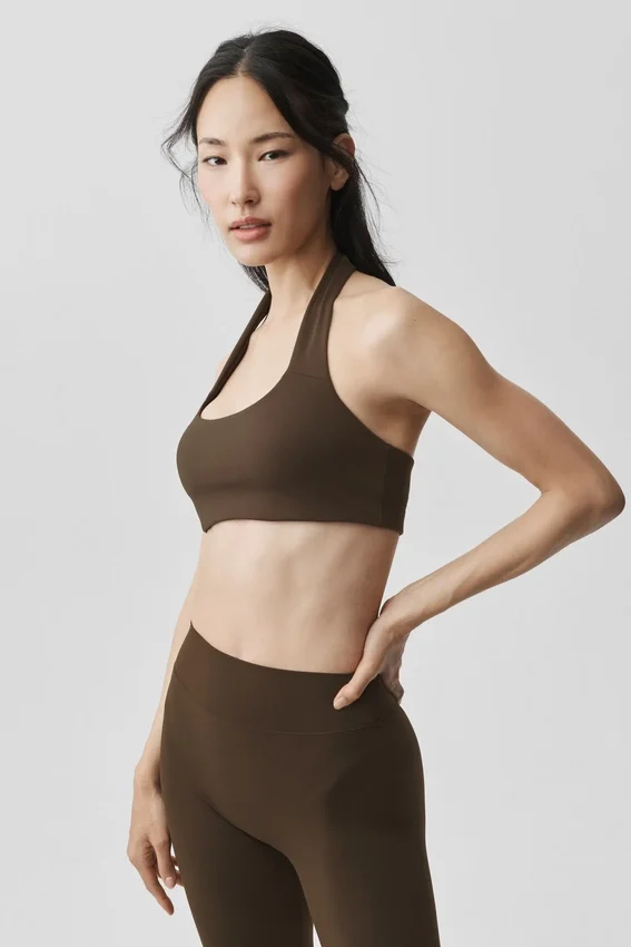 Sujetador halter Alo Softsculpt Feel the Heat - Espresso