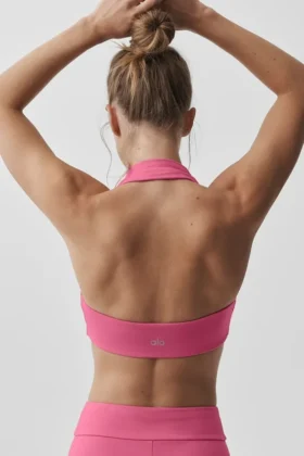 Sujetador halter Alo Softsculpt Feel the Heat – Rosa Paraíso