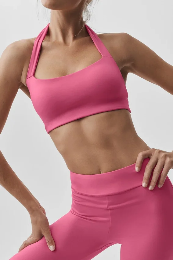 Sujetador halter Alo Softsculpt Feel the Heat - Rosa Paraíso