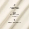 Blusa asimétrica de manga larga Sheer Glow — Marfil