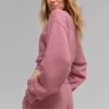Suéter corto Accolade de cuello redondo - Rosa rosa silvestre